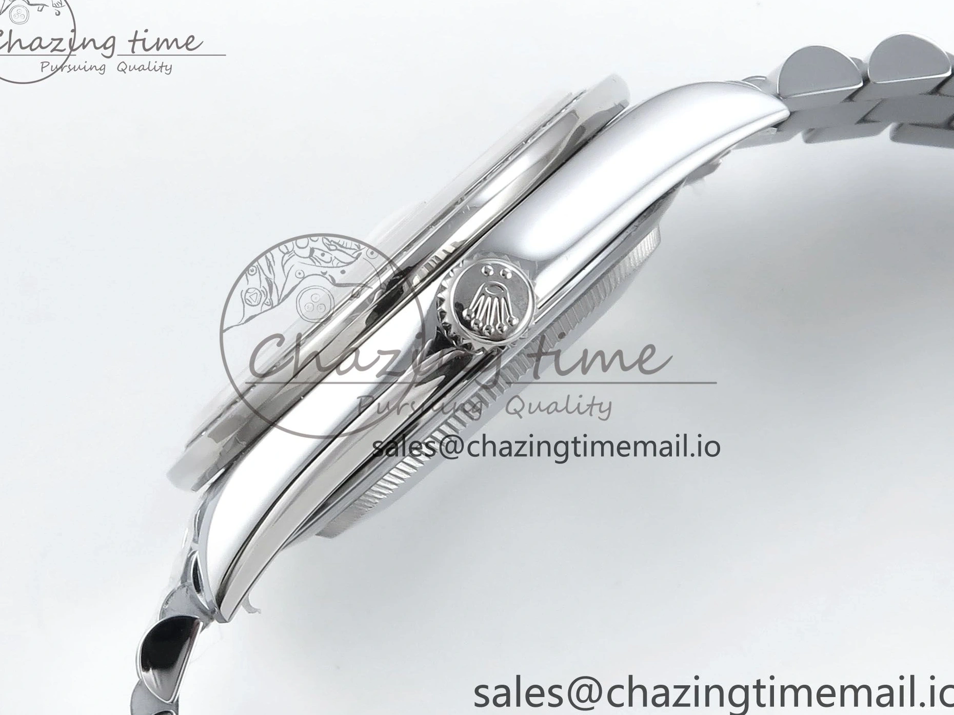 1221 Soft DayDate 40 SS QF 1:1 Best Edition Black Crystal Dial Diamonds Bezel on President Bracelet A2836 V5 (Gain Weight) 477